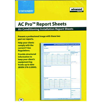 Air Conditioning Installation Report Sheets