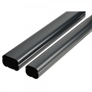 Inaba Denko Anthracite 75mm Straight Trunking 2M